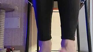 Dirty Slut In Black Leggings Fingers Herself With Pure Desire And Need