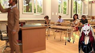 Horny Student Masturbates In Classroom