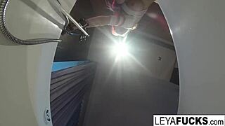 Leya Falcon Uses Tub Shower Head On Her Ass!