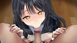 hey, watch this junior anime hentai girl suck cock like a pro, does she swallow?