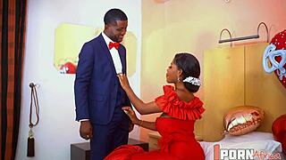 Black Bride Worships Ass On Wedding Day With Licking And Fucking