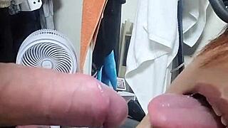 recibiendo mi carga de leche en la boca