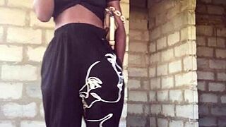 Crazy bitch rips clothes in wild striptease live for her fans!