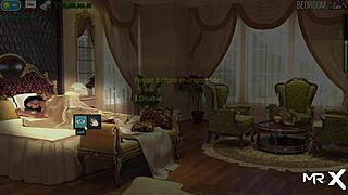 I strip as the maid in this hentai anime, revealing my big tits