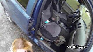 Perky Blonde Amateur Earns Cash For Outdoor Blowjob