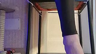 Dirty Slut In Black Leggings Fingers Herself With Pure Desire And Need