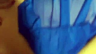 latina slut wife in lingerie masturbates then gets fucked with cumshot