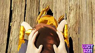 Wonder woman gives blowjob to clark kent with big tits