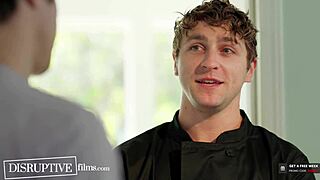 Jock's cooking lesson turns to raw gay deepthroat action.