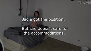 Jadie got tied up and roughly throatfucked by amateurs