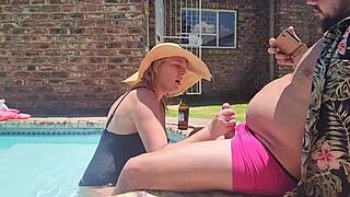 Does the old fat guy get his cock sucked by the hotel girl?