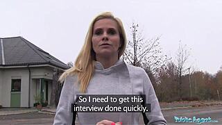 public agent milf black canary fucks desperately for job