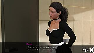 I strip as the maid in this hentai anime, revealing my big tits