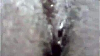 I tease my shaved pussy in close-up bdsm play