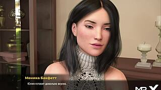 I strip as the maid in this hentai anime, revealing my big tits