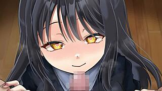 hey, watch this junior anime hentai girl suck cock like a pro, does she swallow?