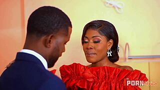 Black Bride Worships Ass On Wedding Day With Licking And Fucking