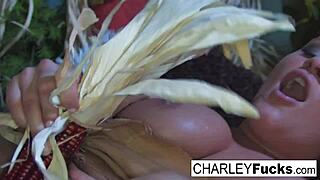 Watch Charley Cum All Over Her Big Tits And Pussy!