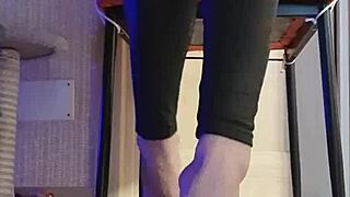 Dirty Slut In Black Leggings Fingers Herself With Pure Desire And Need