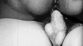 Very Rare Vintage Interracial Threesome with Wild Pussy Action in Retro Style