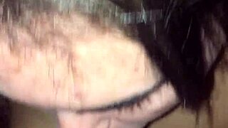 submissive young whore slowly swallowing cock in bdsm scene