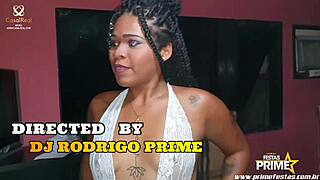 hot brunette in wild gangbang action