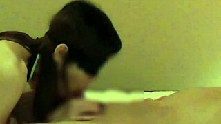 Homemade beauty in Chinese dress works penis with handjob and blowjob!