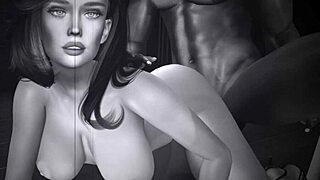 in this anime hentai, a rose with big tits and big black cock