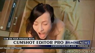 Young German Brunette Receives Facial Cumshot