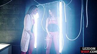 Lezdom Queening Her New Bonded Subject in Stockings