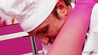 Long legs teen Tammie Lee anal banged in pink lingerie