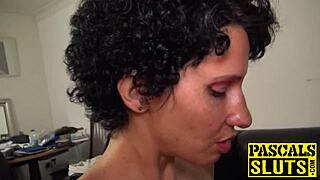 i'm a mature milf with big wet tits teasing pascal roughly while masturbating my cunt and giving a handjob