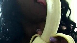 sexfeene casually sucks on a banana like it's a dick