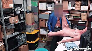 Does this sexy milf get fucked spreadeagle in the office?