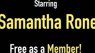 samantha rone gives deepthroat blowjob