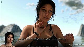 Wow! Lora Croft Banged by Monster Dicks on Enchanted Island!