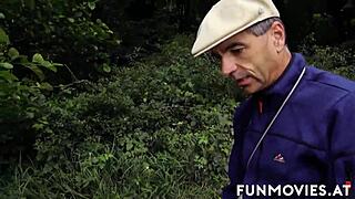 Tattooed Honey Gets Big Jugs Cummed Outdoors