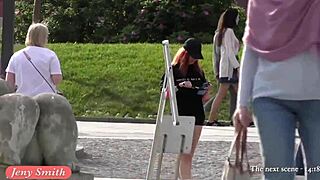 Jeny Smith's Bubble Butt Flashing on Hidden Spy Cam Outdoors