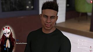 Cartoon babe with big tits working at bar