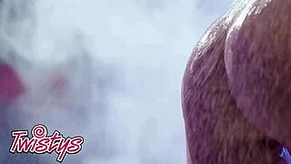 Gizelle Blanco Strips in Bikini by Pool, Teasing with Pierced Nipples?