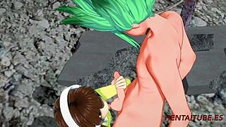 In Dr. Stone hentai, Senku and Yuzuriha engage in intense sexual encounters