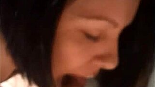 Brunette Sucks and Swallows Cum