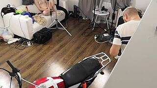 Angel Black caught on hidden camera getting anal fucked on porn set