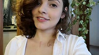 Hey, Can You Read 'Sapiens' History While Using a Vibrator? This Tattooed Teen with Small Tits Sure Tries!