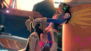 i'm horny mercy deepthroating dva's cock in this hentai game