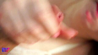 Damn, can this babe with red lips give the best close-up blowjob or what?!
