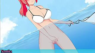 Exhibitionist JK flashes at beach gangbang