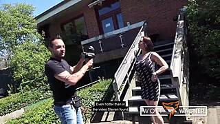 Milf julia shares her german casting interview outdoors with wolfwagner