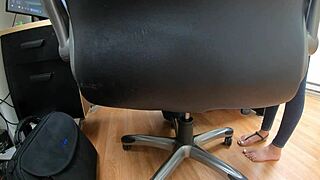 Britney Madison chats during her hardcore casting interview.