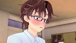 Nagatoro's femdom footjob and cum eating in this video are uncut